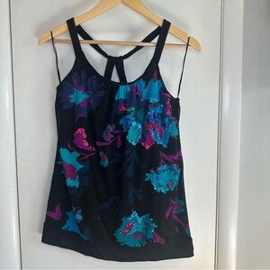 Express Y2K Sequin Tank Top. Size: Medium. Color: Black. 2010.